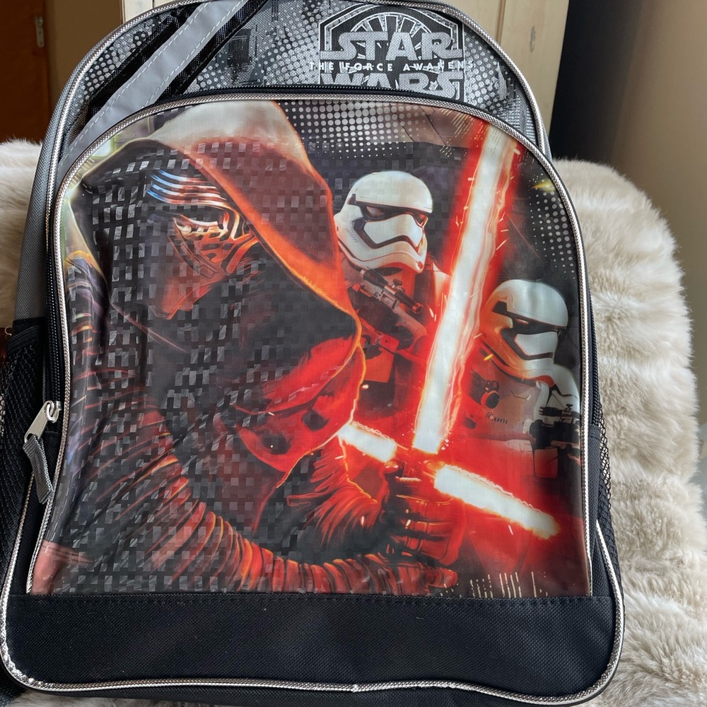 NWT STAR WARS 3D Backpack cushioned adjustable straps, outside zippered pocket